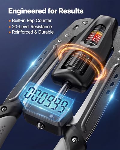 Merach Twister Arm Trainer Grey ProMax Upgraded with LED Hydraulic Forearm Strengthener