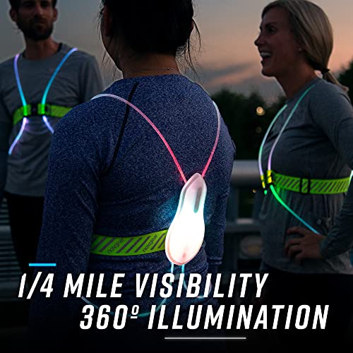 Multicolor LED Reflective Running Vest - Rechargeable, Lightweight, Adjustable Medium-Large