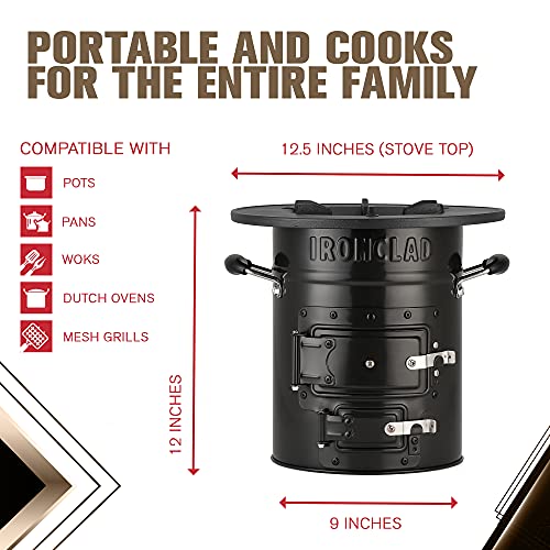 Portable Rocket Stove for Camping & Emergency Cooking – Off-Grid Wood Burning Stove with Carry Bag