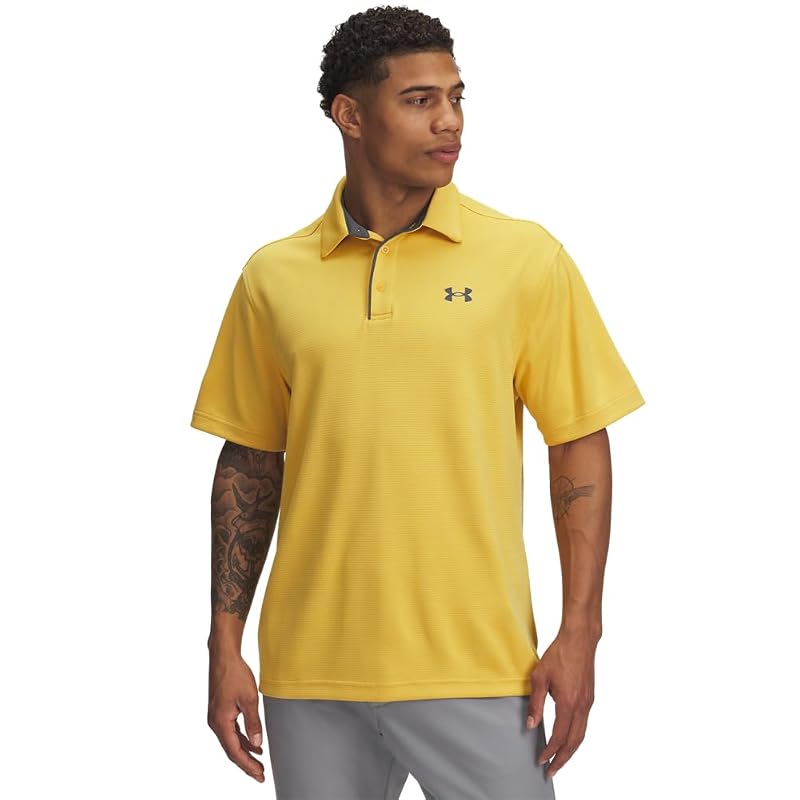 Under Armour Men's Tech Polo - Noble Gold / Pitch Gray - Large