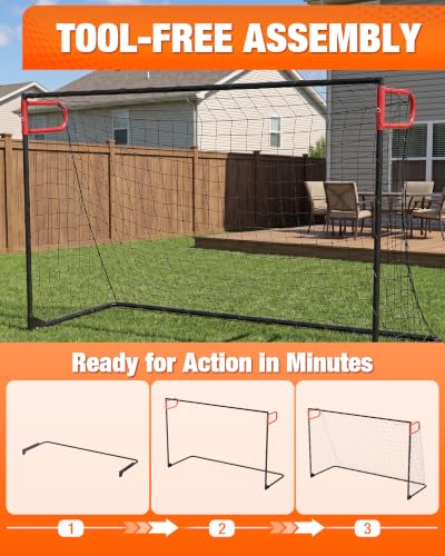 8x5 FT Foldable Soccer Goal - Portable Metal Frame, Easy Setup, Family-Size