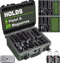 Turokacase 5-Handgun Pistol Case with Modular Foam and 22 Magazines, Waterproof & TSA-Ready