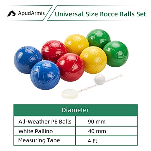 90mm Bocce Ball Set with 8 Colorful Balls & Accessories - Outdoor Lawn Game
