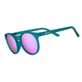 goodr I Pickled These Myself Polarized Round Sunglasses for Men & Women, Small Sized (Circle G), Teal Translucent Frames with Purple Pink Mirrored Reflective Lens, UV400 Protection, No Slip, No Bounce