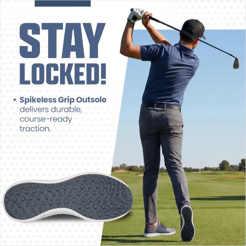 Skechers Max 2 Rover Men’s Golf Shoes - Grey, Slip-In, Water-Repellent, Size 10