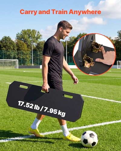 40" x 12" Soccer Rebounder Board - Portable Foldable Training Wall with 2 Angles