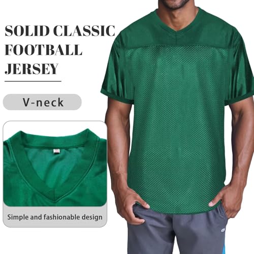 Unisex Green Medium Mesh Football Jersey Retro Active Dry-Fit Sports Tee