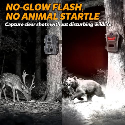 Trail Camera 48MP 4K No-Glow Night Vision Waterproof with Black Camo