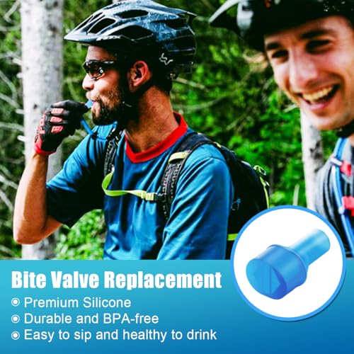 Big Bite Valve Replacement Mouthpiece Water Hydration Bladder Valve 4 Pack - Blue