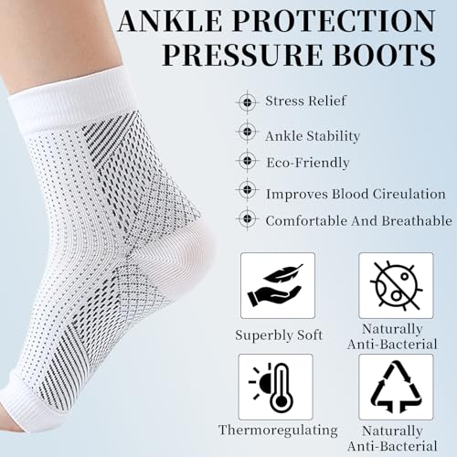 Bamboo Foot Sleeves Compression Socks for Foot Pain Relief Ankle Support