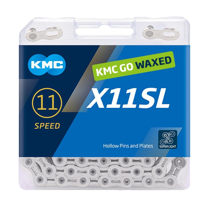 Pre-Waxed 11-Speed Bicycle Chain - High-Performance X11SL Silver - Wax Coated
