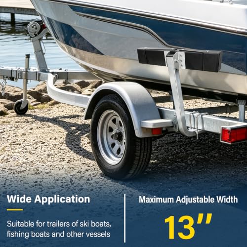 Boat Trailer Guide Bar 20'' Stainless Steel with Aluminum Alloy Square Tube, Anti Slip Rubber Sleeve
