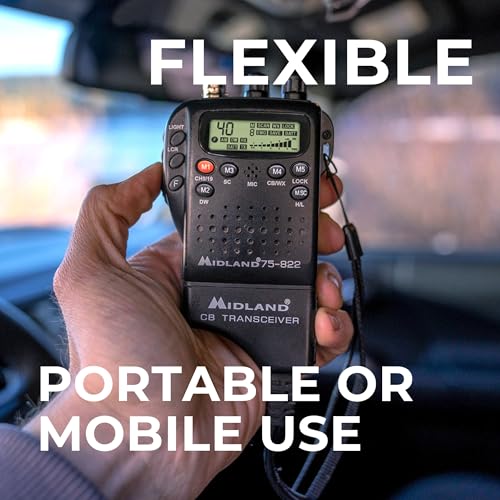 Midland LCD 75-822 Handheld & Mobile CB Radio with NOAA Weather Alerts