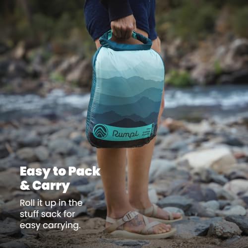 Rumpl Camp Pillow - Cascade Fade Packable Adjustable Support for Camping & Travel