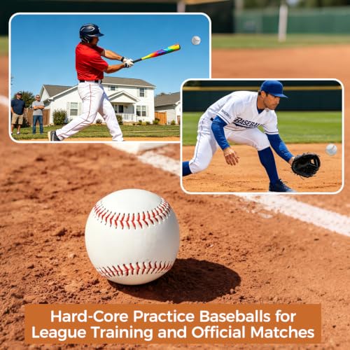 Blank Practice Baseballs 9 Inch Solid Cork Core for Training & League Play