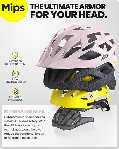 OutdoorMaster Misty Sakura MIPS Cycling Helmet for Youth & Adults - Removable Liners & Ventilation