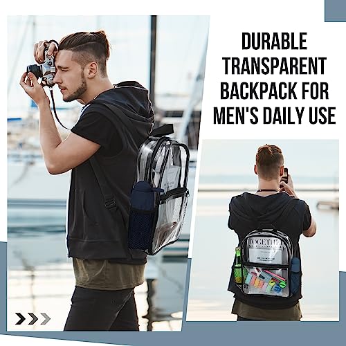 Clear Stadium Backpack Bulk Set - 12 Pack, Black, Compact & Weather-Resistant