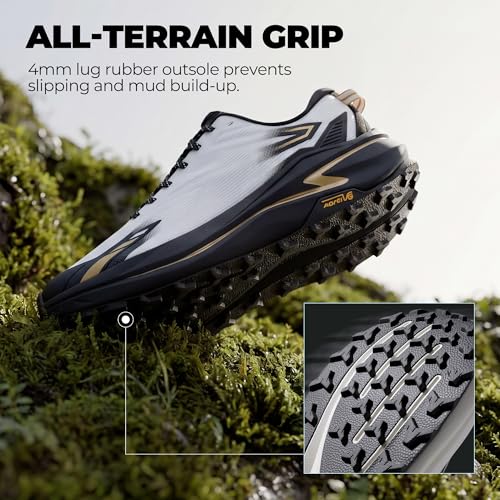 NORTIV 8 Men's Wide Toe Box Trail Running Shoes 11 White/Black
