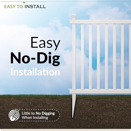 Zippity Baskenridge White Vinyl Picket Fence Panels 36in H x 42in W - No Dig DIY Kit (2 Pack)