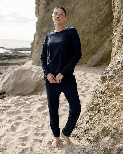 Women's Jogger Pants - Black, Small, 62% Viscose from Bamboo Blend, Cozy Earth