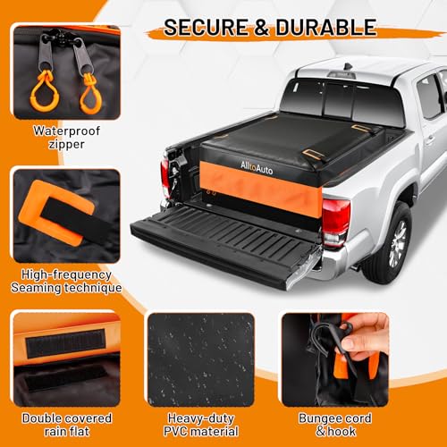 Orange/Black 38 CuFt Truck Bed Cargo Bag Waterproof Heavy Duty PVC