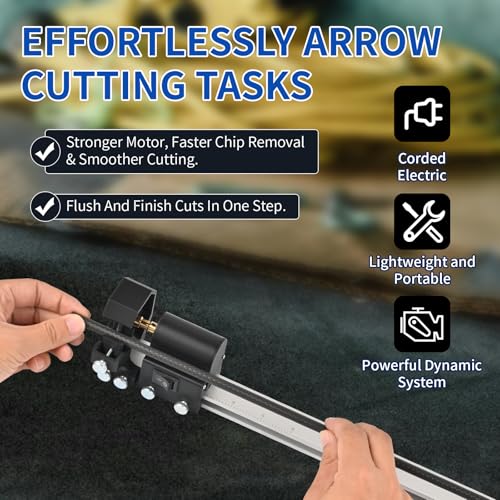 Black Electric Arrow Saw for Carbon & Fiberglass Arrow Shafts - Adjustable Mini Reciprocating Tool