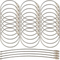 50PCS Stainless Steel Keychain Rings Heavy Duty Luggage Tags Cable Loops