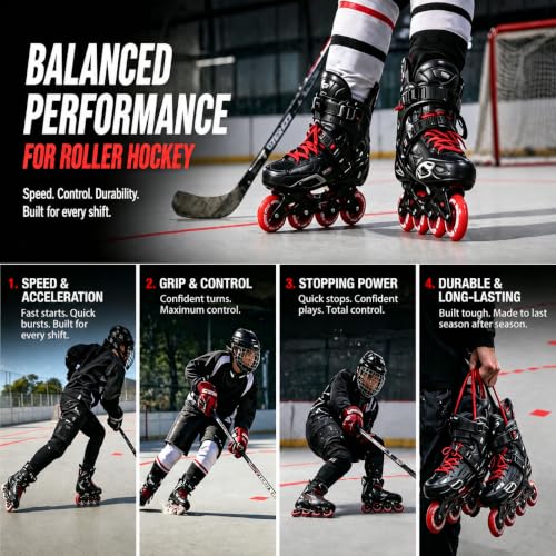 Steel Black 80mm Inline Skate Wheels - 8-Pack with Bearings & Spacers