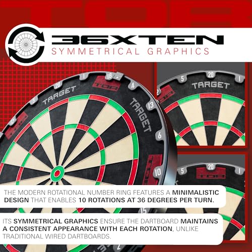 Target Darts TOR Steel Tip Dartboard with Rotational Number Ring & Fixing Kit
