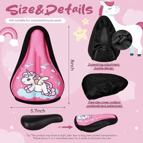 Kids Bicycle Seat Cover 8x5.7 Inch Water Dust Resistant Breathable Foam