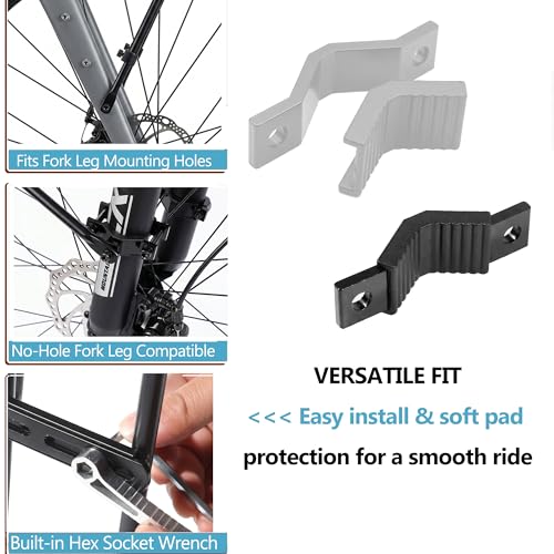 Bike Front Rack - Bicycle Cargo Rack with Support Struts & Adjustable Straps - Aluminium Universal Fit for Mountain Gravel Touring Bikes - Variation of Bike Rack
