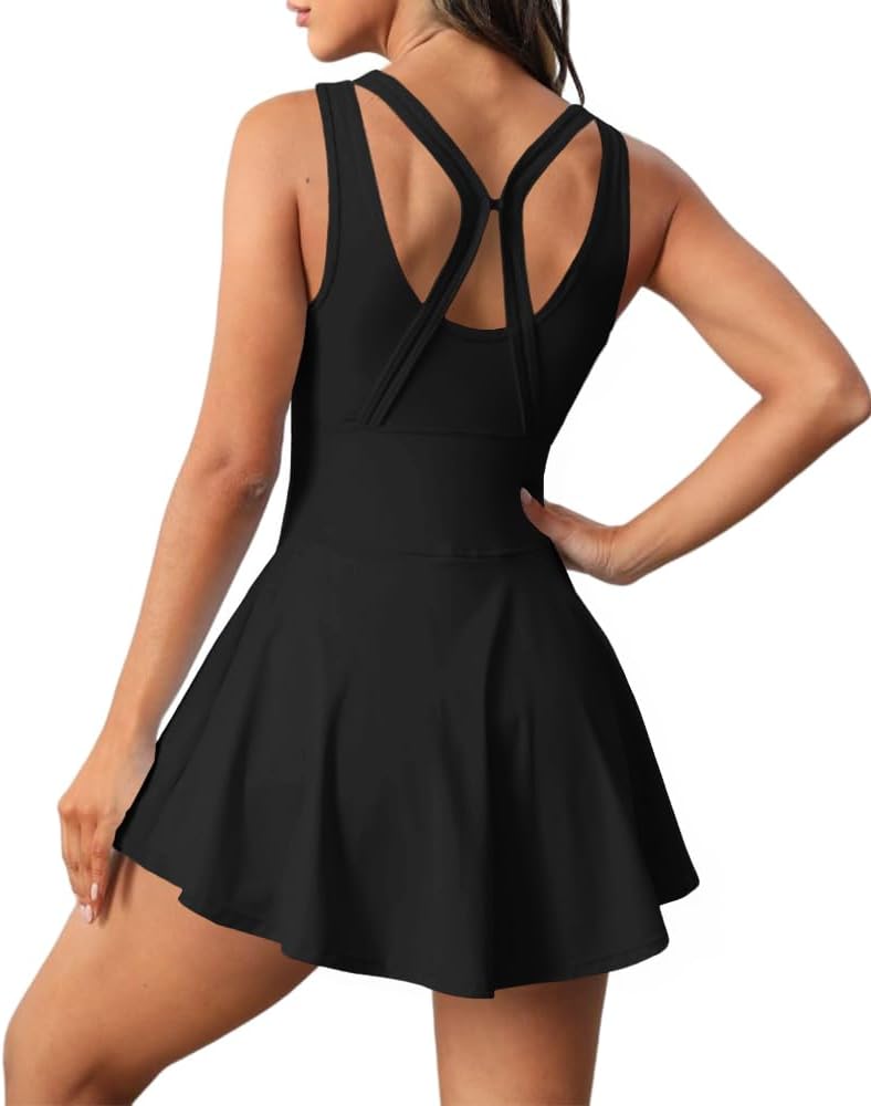 Skiennix Women's 2-in-1 Athletic Tennis Golf Dress - Built-in Shorts for Ultimate Comfort