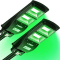 Solar Green Hunting Lights Set - 2 Pack 16000LM Night Hog & Deer Lights with Remote & Bracket