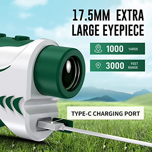 REVASRI Laser Rangefinder for Golf & Disc Golf – 1000 Yards, Slope & Elevation, Rechargeable, Waterproof
