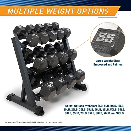 Marcy 30lb Cast Iron Hex Dumbbell - Space Saving Hexagon Shape