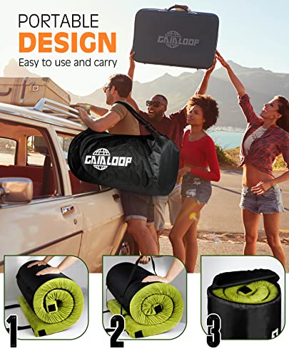 Gaialoop Memory Foam Camping Mattress - Avocado Green, Single 75x30x3 Inches