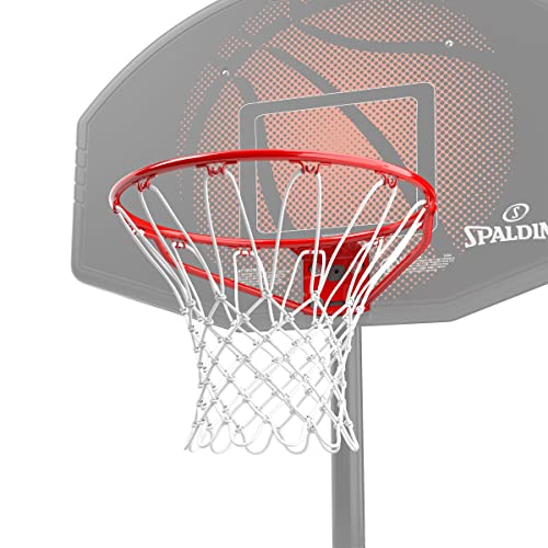 Spalding 18-Inch Steel Basketball Rim with Net - Fixed Red, Indoor & Outdoor