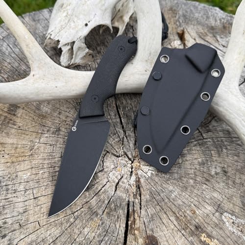 CIVIVI Gander Fixed Blade Knife with Sheath - Black, 3.63" 14C28N Steel, Full Tang, Outdoor & Camping Knife
