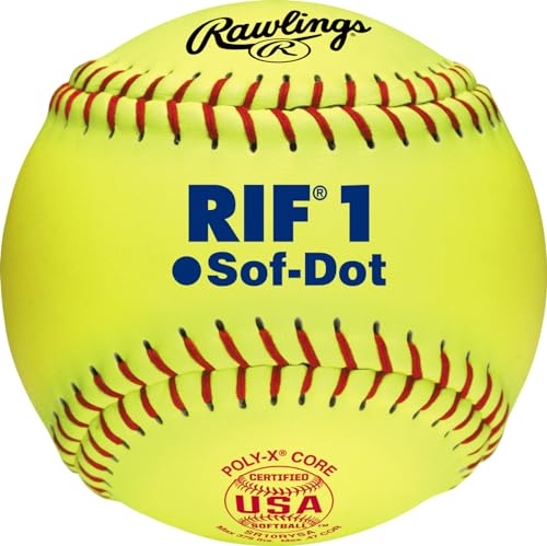Youth Softballs 10 Inch Pack of 12 - Soft-Dot ASA Fastpitch Softballs for Training and Play