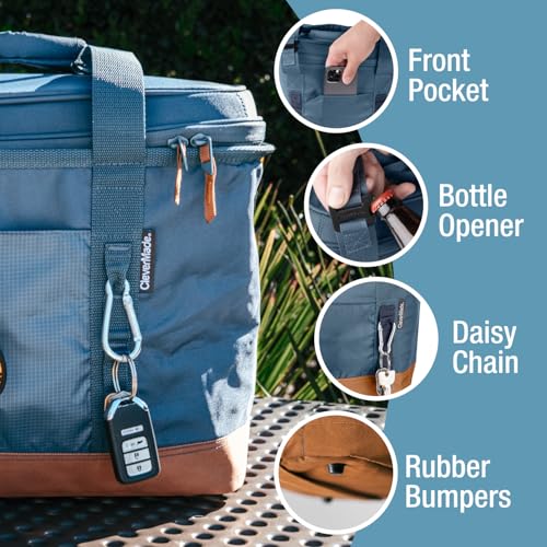 Large Collapsible Cooler Bag Ocean Cognac - Insulated Portable Cooler for Group Outings