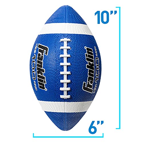 Franklin Kids Grip-Rite 100 Junior Football Blue/White 6 Pack - Youth Size, Durable & Easy Grip