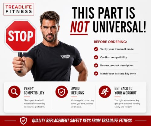 Treadmill Safety Key Replacement for Sunny Health & Fitness Models SF-T7874 SF-T7515 SF-T7917
