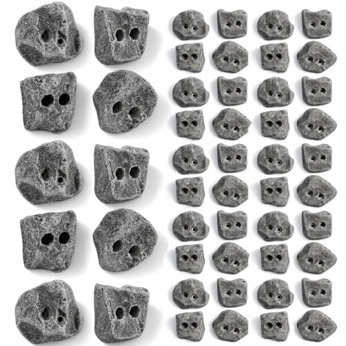 Rocky Mountain Climbing Gear 50 Large Screw-On Rock Holds - Natural Gray, Made in USA