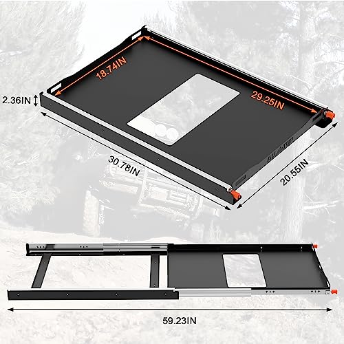 30-Inch Universal Fridge Slide for Vehicle Coolers & Freezers - Heavy Duty Steel & Buckle Straps