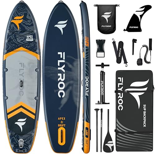 Flyroc 11'6x35'' Extra Wide Inflatable Stand Up Paddle Board for All Skill Levels - Drift Gray / XL