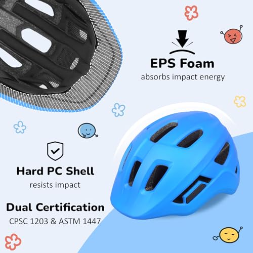 Kids Bike Helmet, Small Blue - Infant to Little Children, Adjustable, CE & ASTM Certified