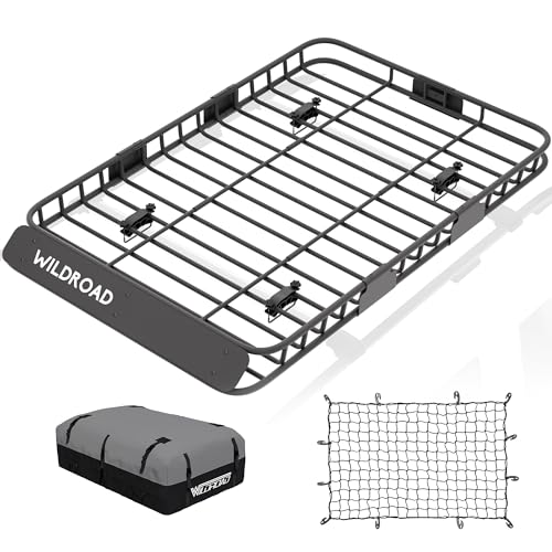 Wildroad Rooftop Cargo Carrier Combo 64" x 39" x 4" Roof Rack Basket