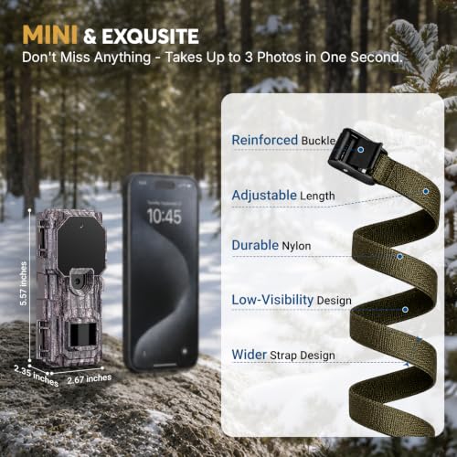 Camouflage 3-Pack Trail Camera with Night Vision & 0.05s Trigger
