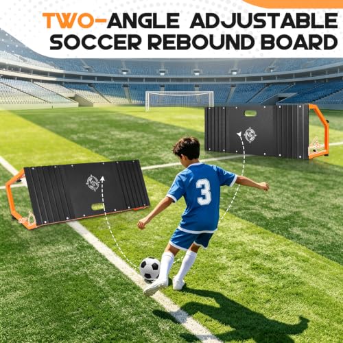 Portable Soccer Rebounder Board 32x12 Inches for Training - Dual-Angle, Stable, Foldable