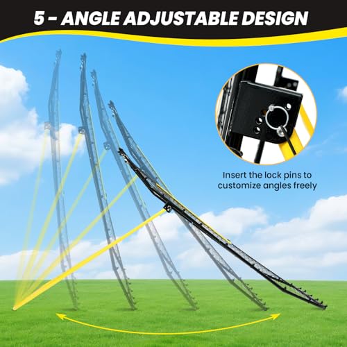 Yellow BAGAIL Volleyball Rebounder Net 7x4 ft, Adjustable Angles for Training